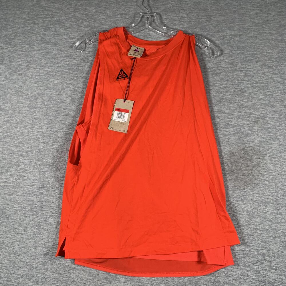 Nike ACG Tank Top Womens Large Orange Pocket All Conditions Gear Athletic Casual